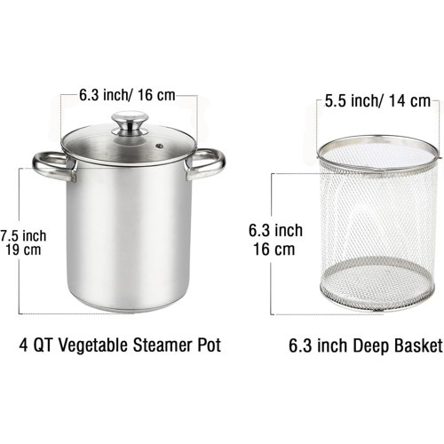 Cook N Home Deep Fryer Pot, 304 Stainless Steel Deep Pot with Oil Drip